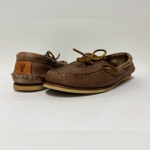 FRYE Quincy Brown Leather Boat Shoes Women’s Size 9